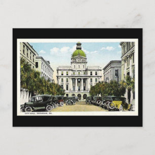 Postale Ancienne carte postale, Hôtel de Ville, Savannah,