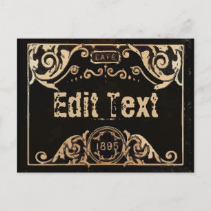 Postale Ancienne Étiquette Vintage Modifier Texte Carte