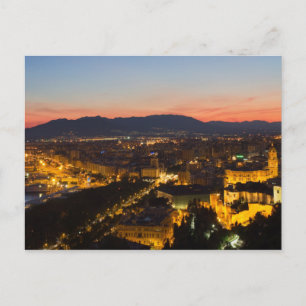 Postale Andalousie - Malaga au coucher du soleil carte pos