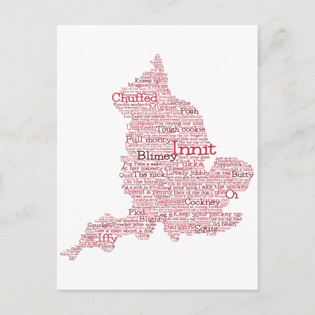 Postale Angleterre Slang British Word Art Carte (Devant)