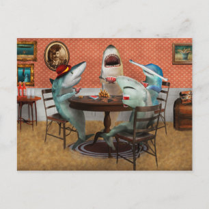 Postale Animaux - Poisson - Requins carte