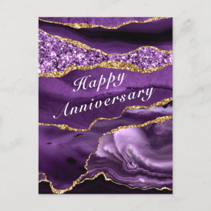 Postale Anniversaire Carte Agate Violet violet Parties sci