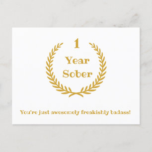 Postale Anniversaire de sobriété sur carte postale, année