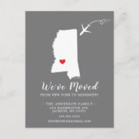 Annonce de déménagement État MISSISSIPPI Carte pos