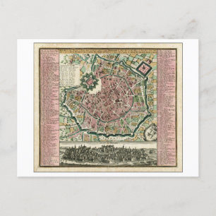 Postale Antique 1730 Carte de Milan, Italie,