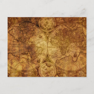Postale Antique carte du monde historique