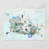 Aquarelle Carte illustrée de l'art canadien