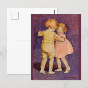 Postale Aquarelle vintage Plum Purple Danser   Carte posta