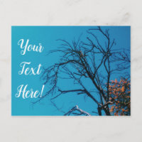 Arbre aux feuilles jaunes orange Ciel bleu Carte p