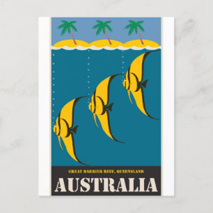 Postale Australie Ocean Sea Fish Vintage voyage carte post