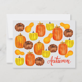 Postale Automne Harvest Watercolor Citrouilles Carte posta