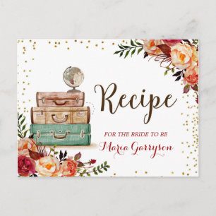 Postale Automne Rouge Marsala Voyage Thème Recette Carte