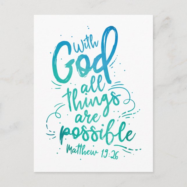 Postale Avec Dieu toutes les choses sont possibles Carte p (Devant)