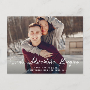 Postale AVENTURE COMMENCE   enregistrer la date carte post