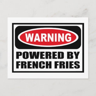 Postale Avertissement POWERED BY FRANÇAIS FRIES Carte post