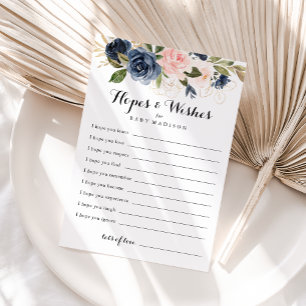 Postale Baby shower Floral d'hiver Carte des Espoirs et de