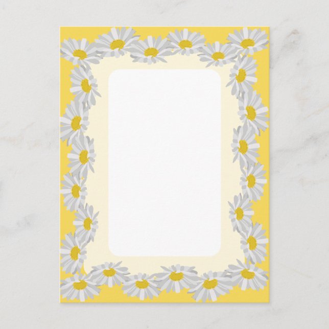 Postale Baisson blanc vierge avec carte jaune citron (Devant)