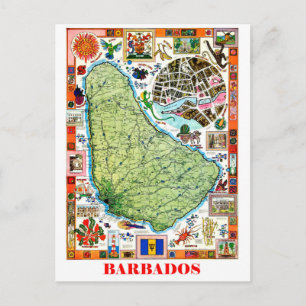 Postale Barbade, carte de l'île, attractions touristiques,