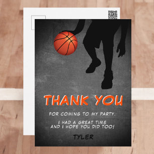 Postale Basket-ball sur tableau noir Carte de remerciement