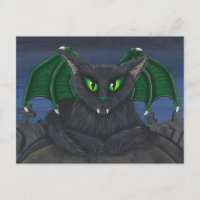 Bela Vampire Chat gothique Imaginaire Art Carte po