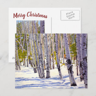 Postale Belle carte de Noël de la montagne de neige