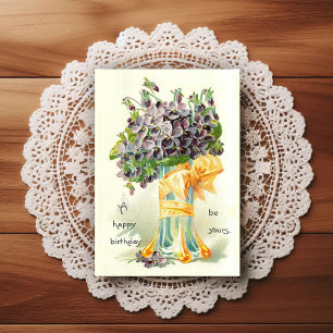 Postale Belle carte de vœux d'anniversaire vintage du débu