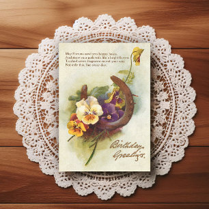 Postale Belle Carte de Vœux d'Anniversaire Vintage du Débu