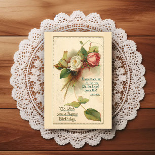 Postale Belle Carte de Vœux d'Anniversaire Vintage du Débu