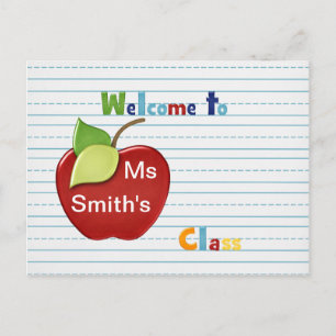 Postale Bienvenue à l'étudiant de l'enseignant Carte posta