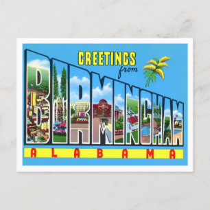 Postale Birmingham, Alabama Vintage Big Lettres Carte post