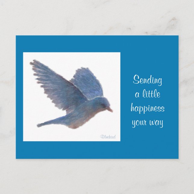 Postale Bluebird Digital Realism Peinture Carte de bonheur (Devant)