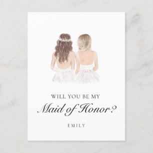 Postale Boho Besties Maid of Honor Proposition Carte posta