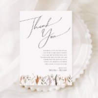 Boho Fleur Sauvage d'Automne | Carte de Remercieme