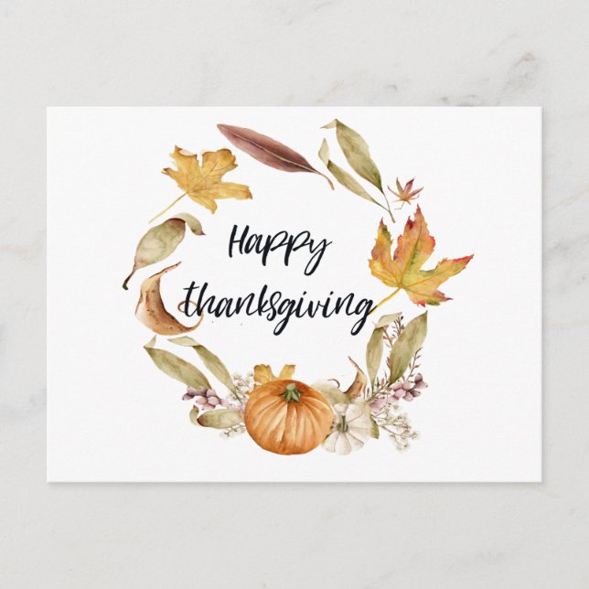 Postale Bon thanksgiving, Carte de voeux d'automne (Devant)