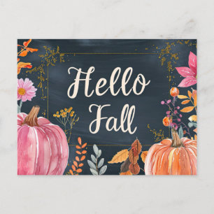 Postale Bonjour Automne carte de voeux avec fleurs