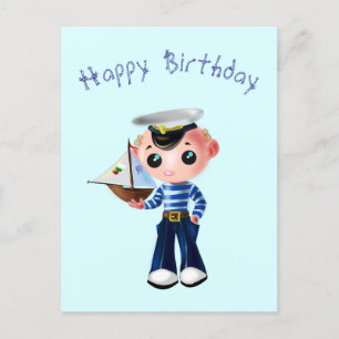 Postale Bonne carte d'anniversaire avec Petit Garçon