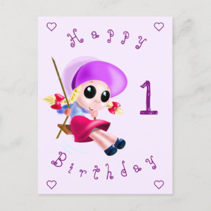 Postale Bonne carte d'anniversaire Petite fille qui change