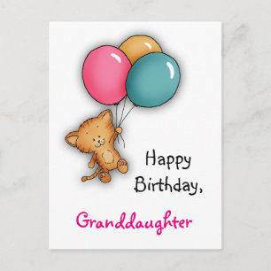 Postale Bonne carte d'anniversaire pour la petite-fille