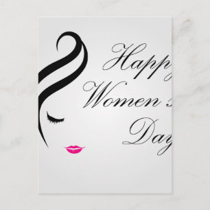 Postale Bonne carte de jour pour les femmes avec le visage
