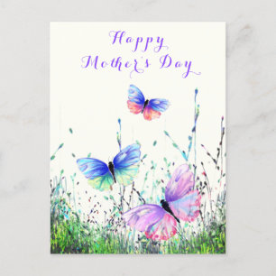 Postale Bonne carte mère's Day Papillons de printemps