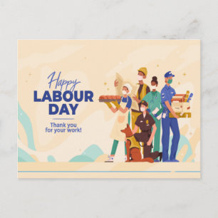 Postale BONNE ILLUSTRATION JOURNÉE DU TRAVAIL DESIGN Carte