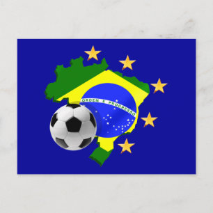 Postale Brésil carte 5 étoiles cadeaux de football