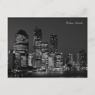 Postale Brisbane City, Nuit - Noir et Blanc - Carte postal