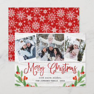 Postale Budget Noël Rustic 3 PHOTO Carte de voeux