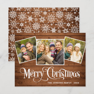 Postale Budget Noël Rustic 3 PHOTO Carte de voeux