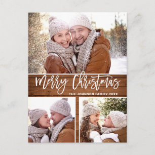 Postale Budget Retro Noël Rustic PHOTO Carte de voeux