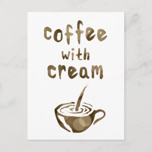 Postale café avec carte de commentaire crème