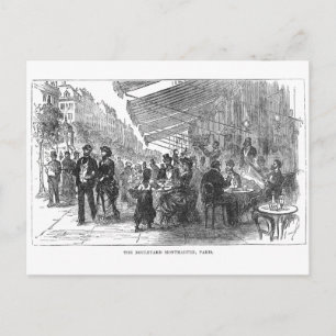Postale Café vintage Boulevard Montmartre Paris Carte post