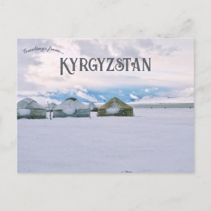 Postale Camp de Yurt sur le lac Sonkul Kirghizistan Carte 