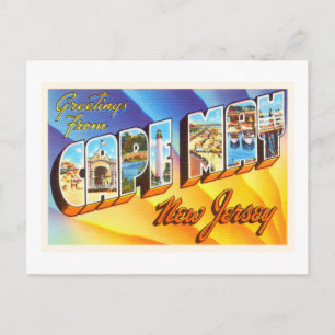 Postale Cape May New Jersey NJ Vintage voyage Carte postal